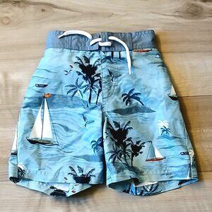 Boys Gymboree Size 2T Tropical Beach Island Swim Trunks